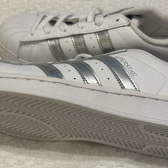 Adidas Superstar White with Silver Stripes - Picture 1 of 5